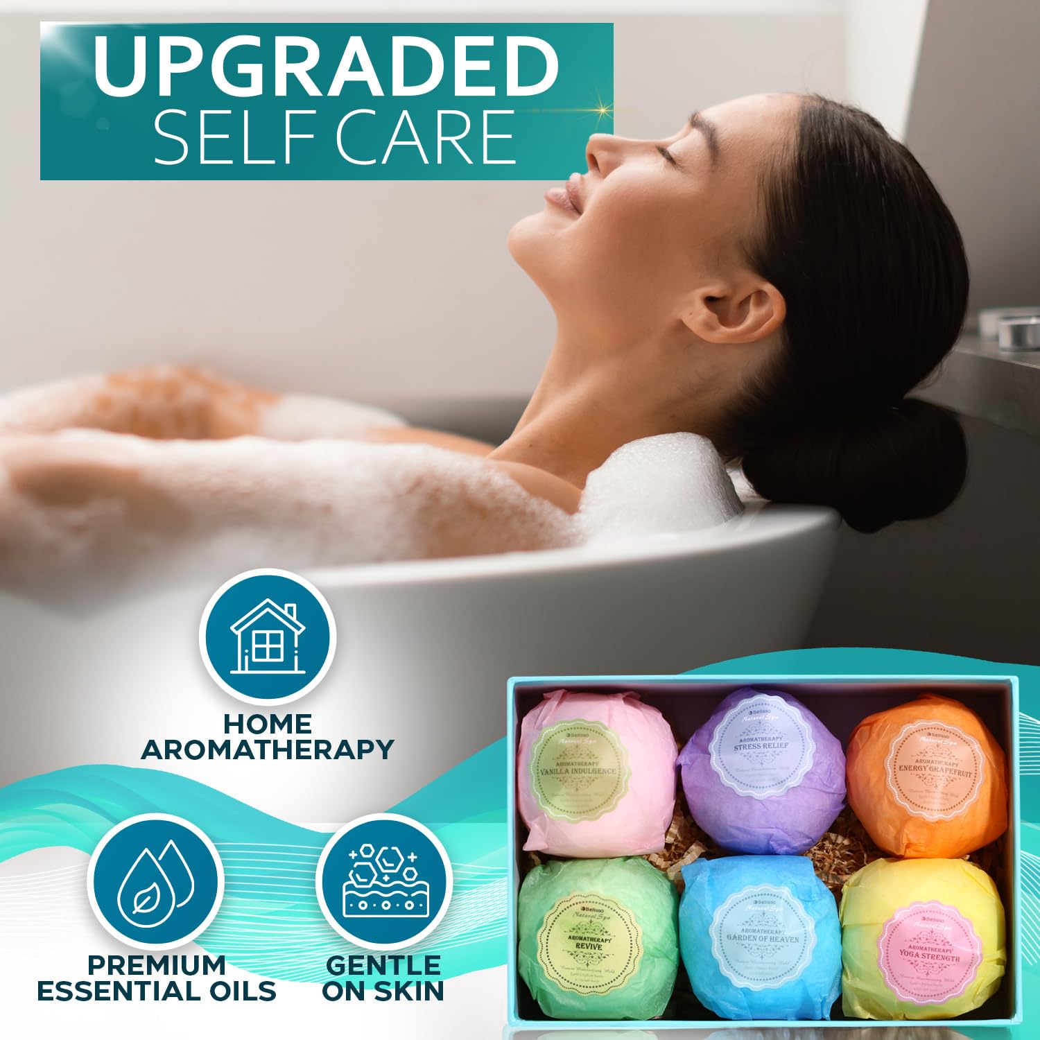 Amazon.com : Bath Bombs Gift Set - 6 XXL Bubble Bath Fizzies (4.1